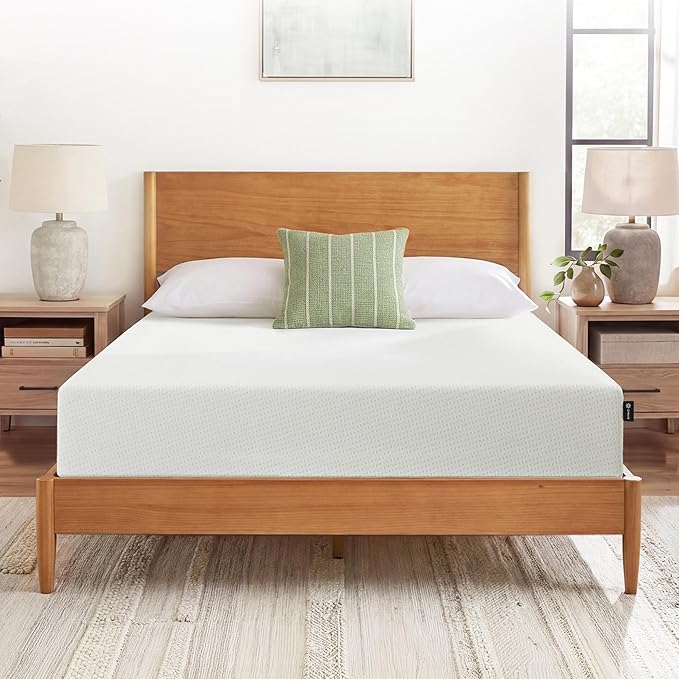 6 Inch Twin Green Tea Memory Foam Mattress [New Version], Fiberglass Free, Medium Firm Feel, Zoned Pressure Relief, Certified Safe Foams & Fabric, Mattress in A Box