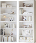 Bookshelves and Bookcases Set of 2 Floor Standing 6 Tiers Display Storage Shelves 70 in Tall Bookcase
